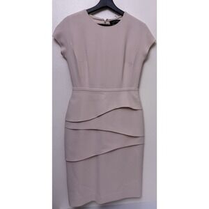 Teri Jon by Rickie‎ Freeman Sheath Pink Dress Size 2 Peplum Ruffle Career